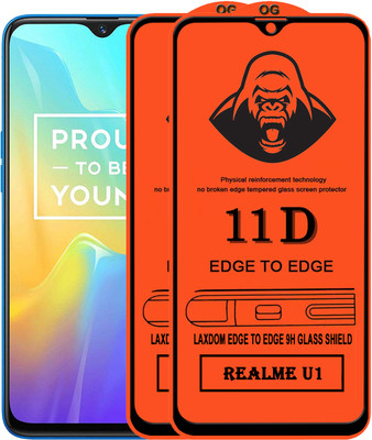 Laxdom Edge To Edge Tempered Glass for Realme U1(Pack of 2)