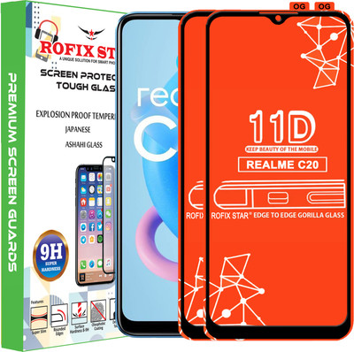 Rofix star Edge To Edge Tempered Glass for REALME C20(Pack of 2)