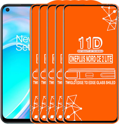 TWIGLO Edge To Edge Tempered Glass for ONEPLUS NORD CE 2 LITE(Pack of 5)