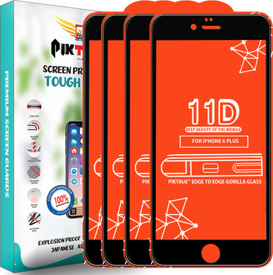 PikTrue Edge To Edge Tempered Glass for Apple iPhone 6 Plus(Pack of 4)