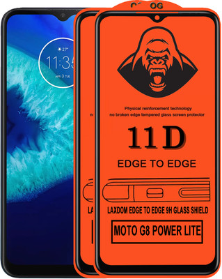 Laxdom Edge To Edge Tempered Glass for MOTO G8 POWER LITE(Pack of 2)