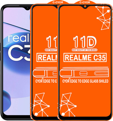 CYOR Edge To Edge Tempered Glass for REALME C35(Pack of 2)