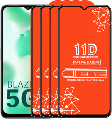 Roxel Edge To Edge Tempered Glass for Lava Blaze 5G(Pack of 4)