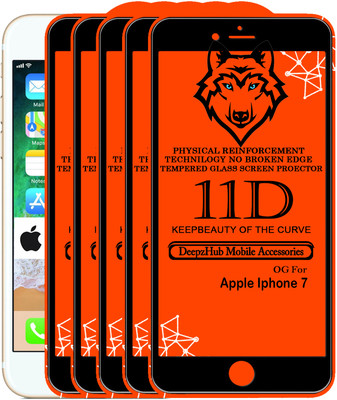 CRodible Edge To Edge Tempered Glass for Apple iPhone 7(Pack of 5)