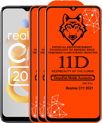 CRodible Edge To Edge Tempered Glass for Realme C11 2021(Pack of 3)