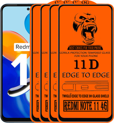 TWIGLO Edge To Edge Tempered Glass for REDMI NOTE 11 4G(Pack of 4)