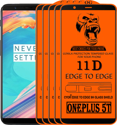 CYOR Edge To Edge Tempered Glass for OnePlus 5T(Pack of 5)