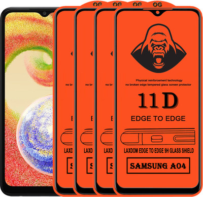 Laxdom Edge To Edge Tempered Glass for SAMSUNG GALAXY A04(Pack of 4)
