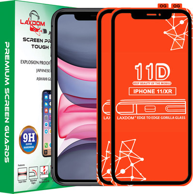 Laxdom Edge To Edge Tempered Glass for Apple iPhone XR(Pack of 2)