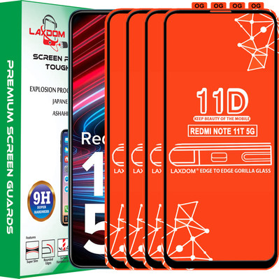Laxdom Edge To Edge Tempered Glass for REDMI NOTE 11T 5G(Pack of 4)