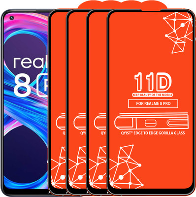 Qyist Edge To Edge Tempered Glass for Realme 8 Pro(Pack of 4)