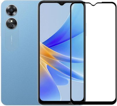 pikka Edge To Edge Tempered Glass for Oppo A17 Clearance Premium Tempered Glass Full Adhesive Glass with Installation kits(Pack of 1)