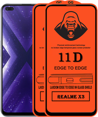 Laxdom Edge To Edge Tempered Glass for REALME X3(Pack of 2)