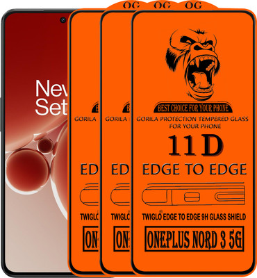 TWIGLO Edge To Edge Tempered Glass for ONEPLUS NORD 3 5G(Pack of 3)