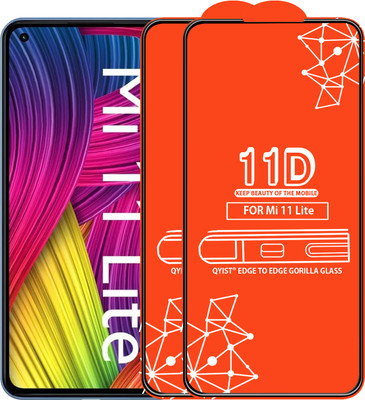 Qyist Edge To Edge Tempered Glass for Mi 11 Lite(Pack of 2)