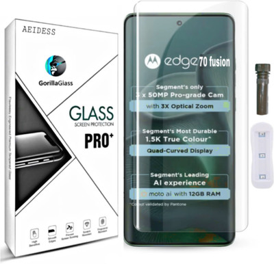 Aeidess Edge To Edge Tempered Glass for motorola edge 70 fusion 5g Moto edge 70 fusion(Pack of 1)