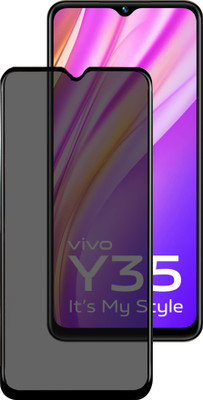 HUPSHY Edge To Edge Tempered Glass for VIVO Y35 (Privacy Glass)(Pack of 1)