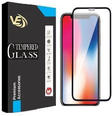 VILLA Edge To Edge Tempered Glass for Apple iPhone X - 9H Hardness, Oleophobic Coating, Bubble-Free Screen Protector(Pack of 1)