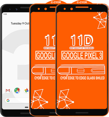 CYOR Edge To Edge Tempered Glass for GOOGLE PIXEL 3(Pack of 2)