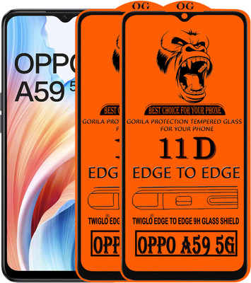 TWIGLO Edge To Edge Tempered Glass for OPPO A59 5G(Pack of 3)