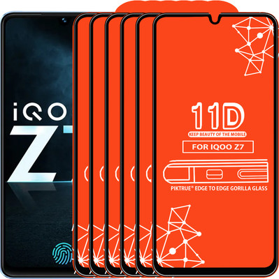 PikTrue Edge To Edge Tempered Glass for IQOO Z7(Pack of 6)