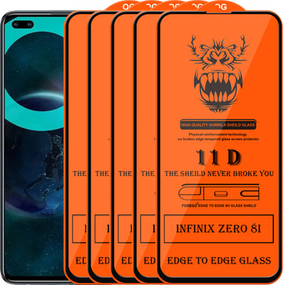 Forego Edge To Edge Tempered Glass for Infinix Zero 8i(Pack of 5)