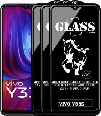 PFOAM Edge To Edge Tempered Glass for VIVO Y33S(Pack of 3)