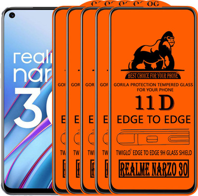TWIGLO Edge To Edge Tempered Glass for REALME NARZO 30(Pack of 5)