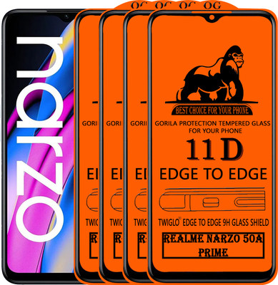 CYOR Edge To Edge Tempered Glass for REALME NARZO 50A PRIME 5G(Pack of 4)
