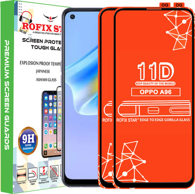 Rofix star Edge To Edge Tempered Glass for OPPO A96(Pack of 2)