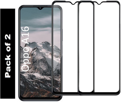 RichCell Edge To Edge Tempered Glass for Oppo A16(Pack of 2)