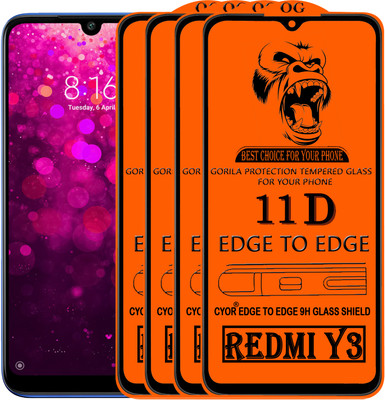 CYOR Edge To Edge Tempered Glass for REDMI Y3(Pack of 4)