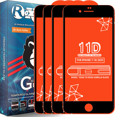 Roxel Edge To Edge Tempered Glass for Apple iPhone 7(Pack of 4)