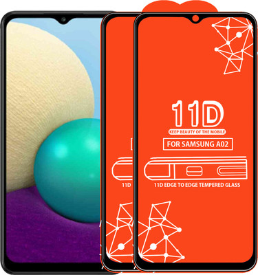 Qyist Edge To Edge Tempered Glass for Samsung Galaxy A02(Pack of 2)