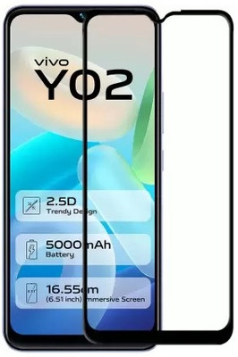 MOBIGENIX Edge To Edge Tempered Glass for vivo Y02(Pack of 1)