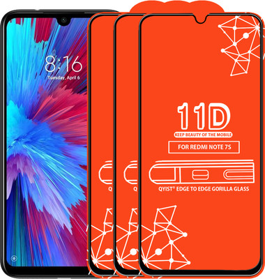 Qyist Edge To Edge Tempered Glass for Redmi Note 7S(Pack of 3)