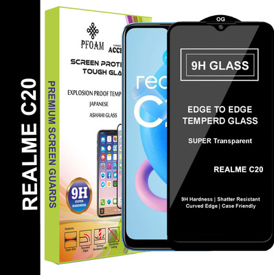 PFOAM Edge To Edge Tempered Glass for REALME C20(Pack of 1)