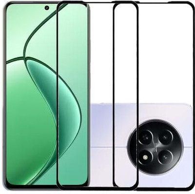 NaturalBuy Edge To Edge Tempered Glass for Realme 12+ 5G-| 9H tempered glass protects the entire front display And Easy Installation Kit | Full Glue Curved Tempered Glass |(Pack of 2)