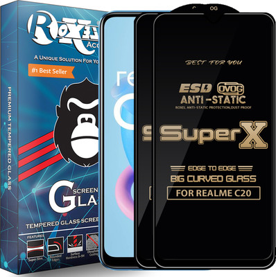 Roxel Edge To Edge Tempered Glass for REALME C20(Pack of 2)