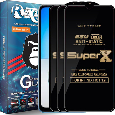 Roxel Edge To Edge Tempered Glass for INFINIX HOT 12I(Pack of 3)