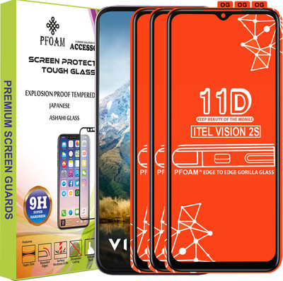 PFOAM Edge To Edge Tempered Glass for ITEL VISION 2S(Pack of 3)