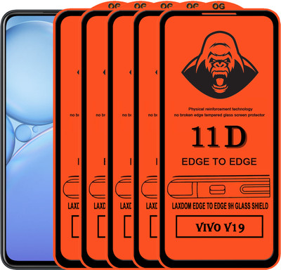 Laxdom Edge To Edge Tempered Glass for VIVO V19(Pack of 5)