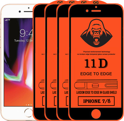 Laxdom Edge To Edge Tempered Glass for APPLE IPHONE 8(Pack of 4)