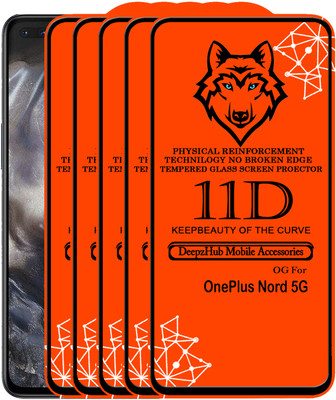 CRodible Edge To Edge Tempered Glass for OnePlus Nord 5G(Pack of 5)