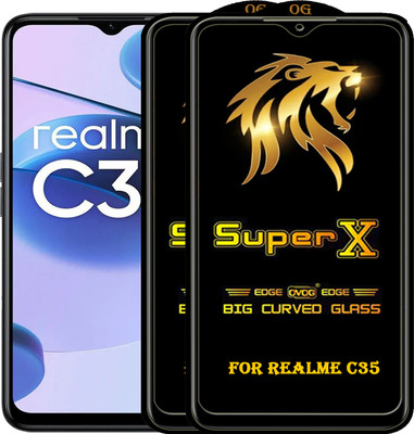PFOAM Edge To Edge Tempered Glass for REALME C35(Pack of 2)