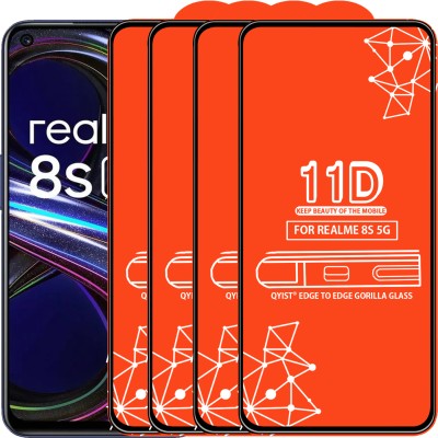 Qyist Edge To Edge Tempered Glass for Realme 8S 5G(Pack of 4)