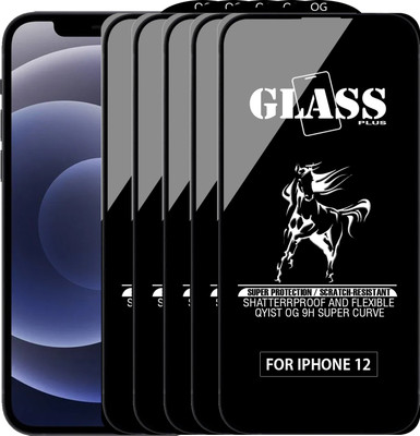 Qyist Edge To Edge Tempered Glass for IPHONE 12(Pack of 5)