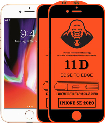 Laxdom Edge To Edge Tempered Glass for APPLE IPHONE SE 2020(Pack of 2)