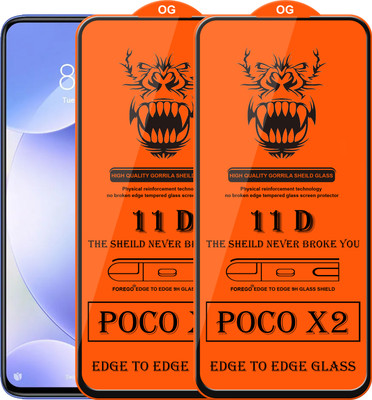 Forego Edge To Edge Tempered Glass for Poco X2(Pack of 2)