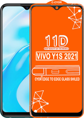 CYOR Edge To Edge Tempered Glass for VIVO Y1S 2021(Pack of 1)